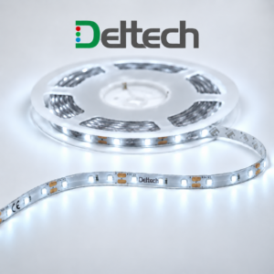 12V Daylight (6500K) LED Strip Light, 5.5W/m, 8mm Width, IP65 Rated, 5m Roll