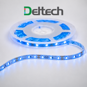 12V Blue LED Strip Light, 12W/m, 10mm Width, IP20 Rated, 5m Roll