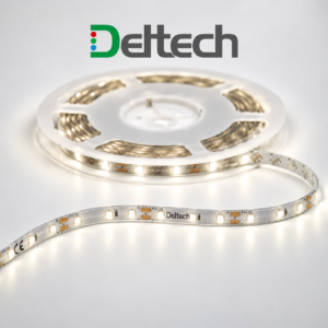 12V Cool White (4500K) LED Strip Light, 12W/m, 10mm Width, IP65 Rated, 5m Roll