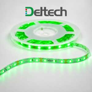 12V Green LED Strip Light, 12W/m, 10mm Width, IP65 Rated, 5m Roll